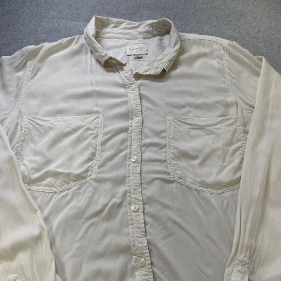 Women's American‎ Eagle Cream Button Down Shirt XXL Long Sleeve Casual - Picture 2 of 9